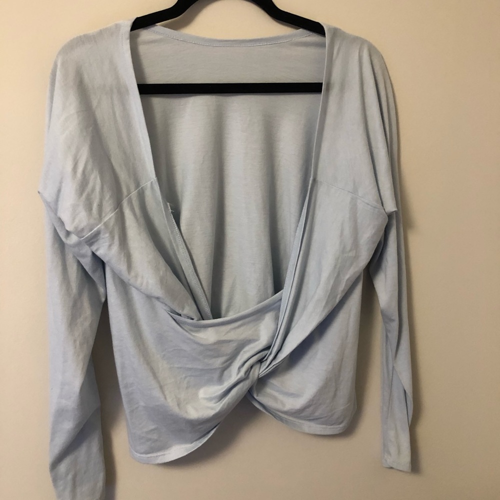 Fabletics Baby Blue Wrap Back long sleeve
